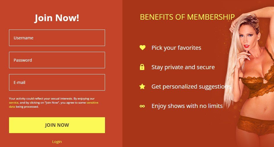 Registration Process On MatureCams